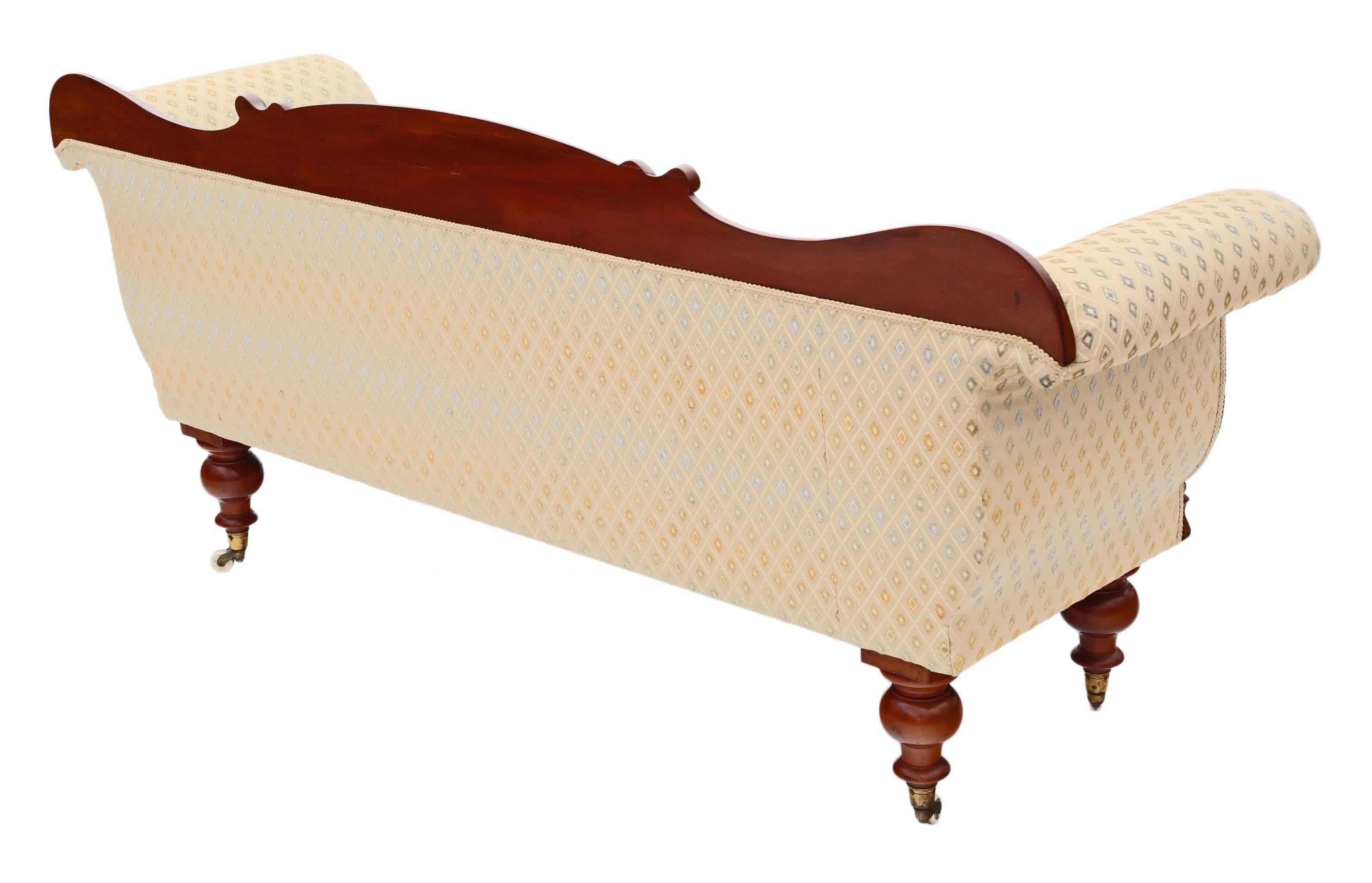 Antique Quality Victorian/William iv Mahogany Scroll Arm Sofa Chaise Longue For Sale 4