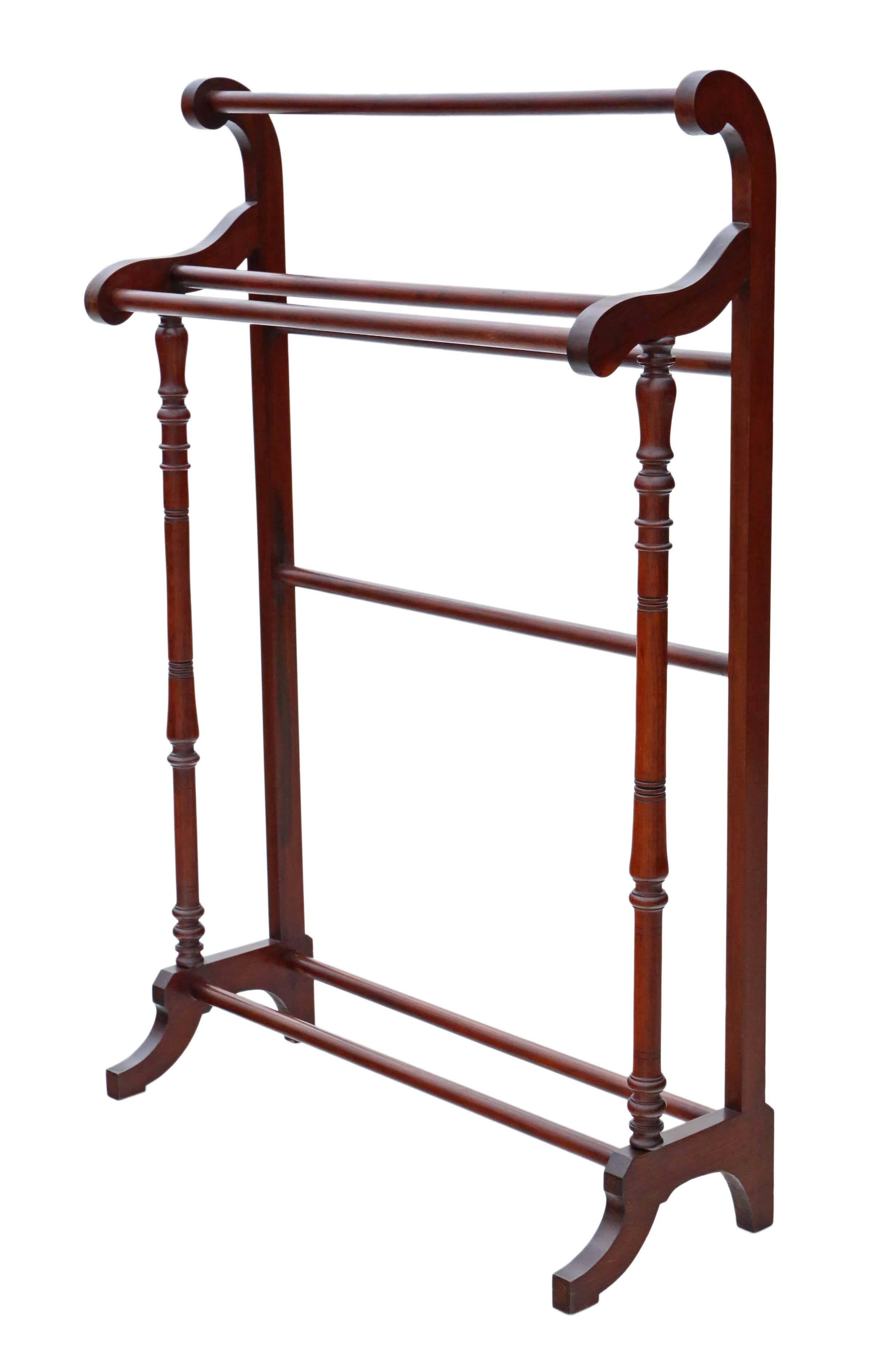 Antique Quality Victorian Mahogany Towel Rail Stand, circa 1890 In Good Condition For Sale In Wisbech, Walton Wisbech