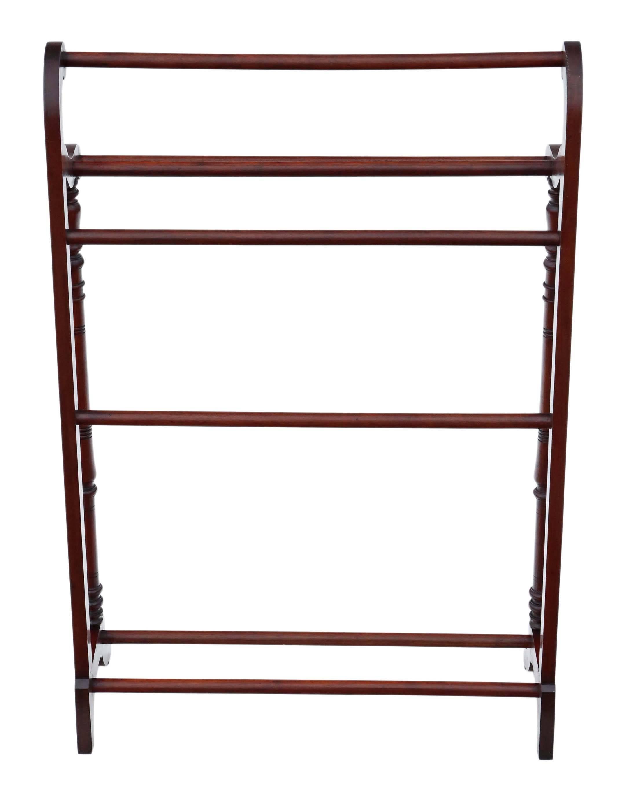 Antique Quality Victorian Mahogany Towel Rail Stand, circa 1890 For Sale 2