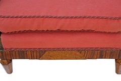 Antique Quality Art Deco circa 1920-1930 Rosewood & Burr Walnut Bergere Armchair