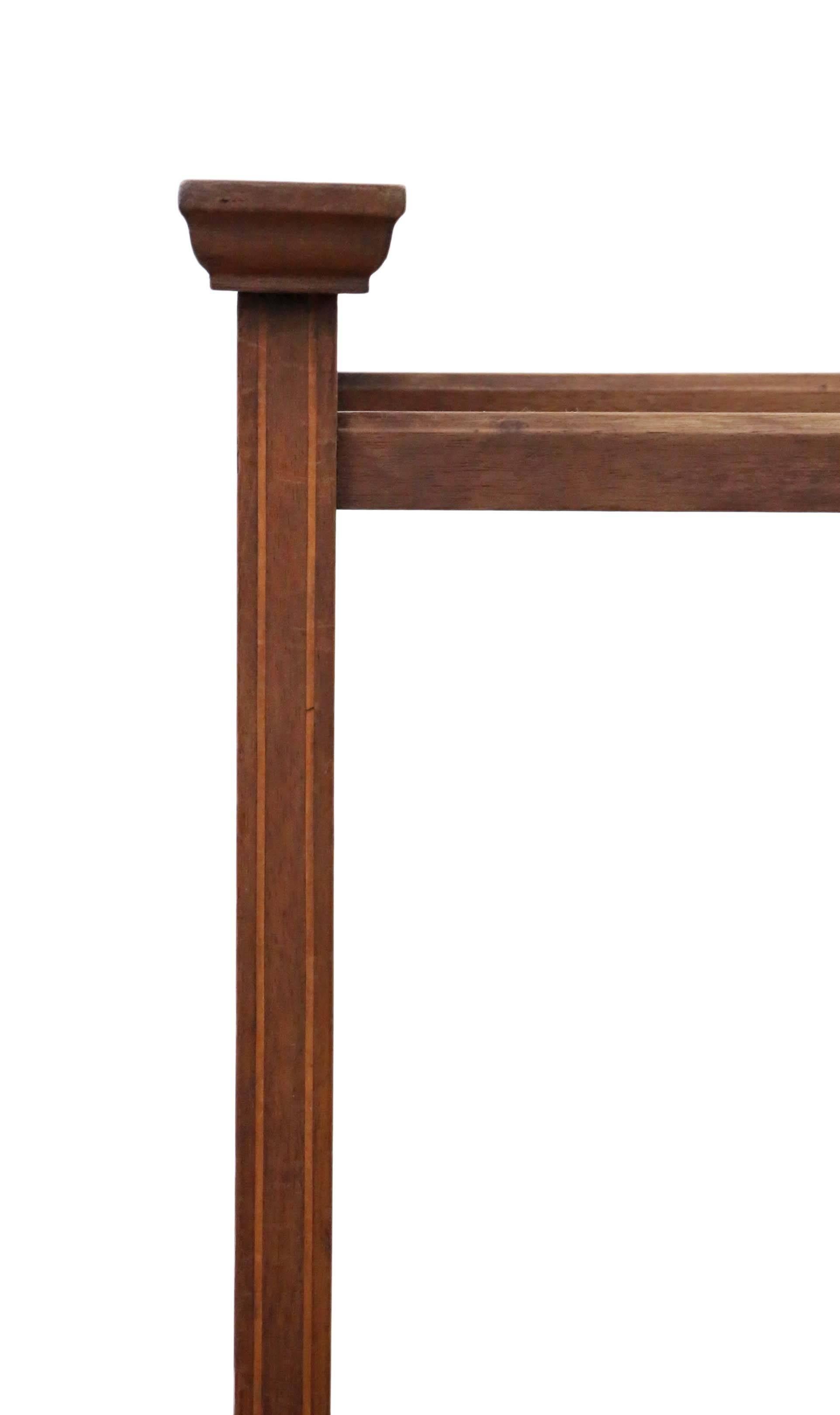 Early 20th Century Antique Quality Edwardian Art Nouveau Inlaid Mahogany Towel Rail Stand For Sale
