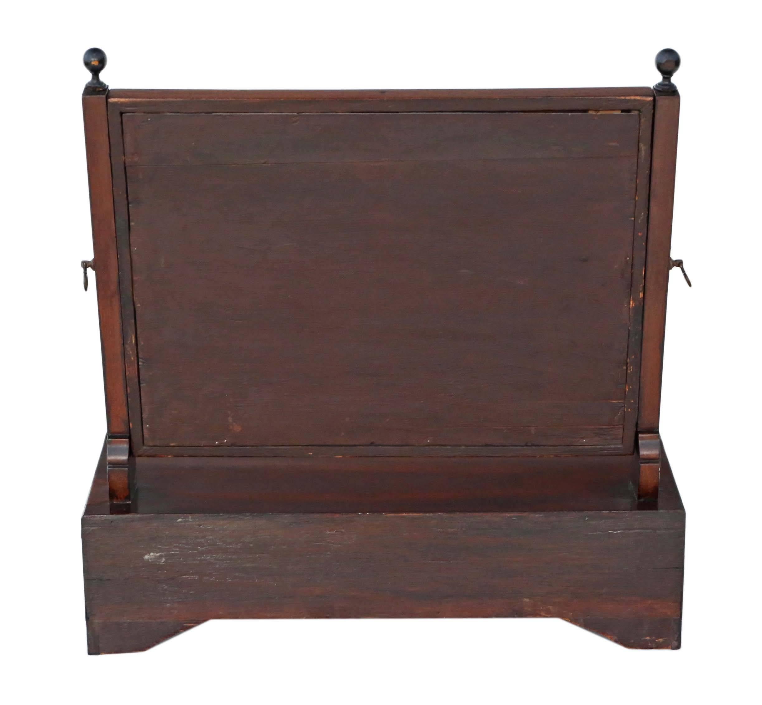 Antique Quality Georgian Mahogany Swing Dressing Table Mirror Toilet For Sale 3