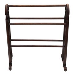 Antique Quality Victorian circa 1900 Beech Towel Rail Stand