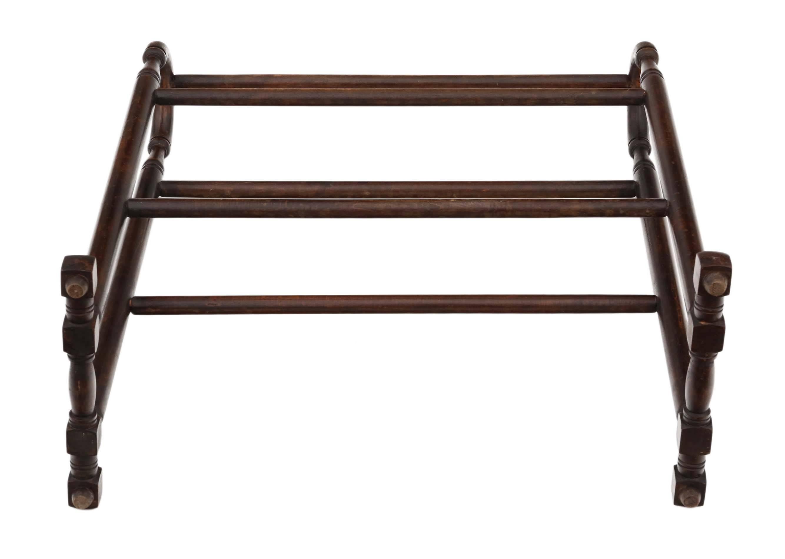 Antique Quality Victorian circa 1900 Beech Towel Rail Stand For Sale 1