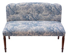 Antique Regency and Later Quality Mahogany Small Sofa Seat Window 'Peacocks'