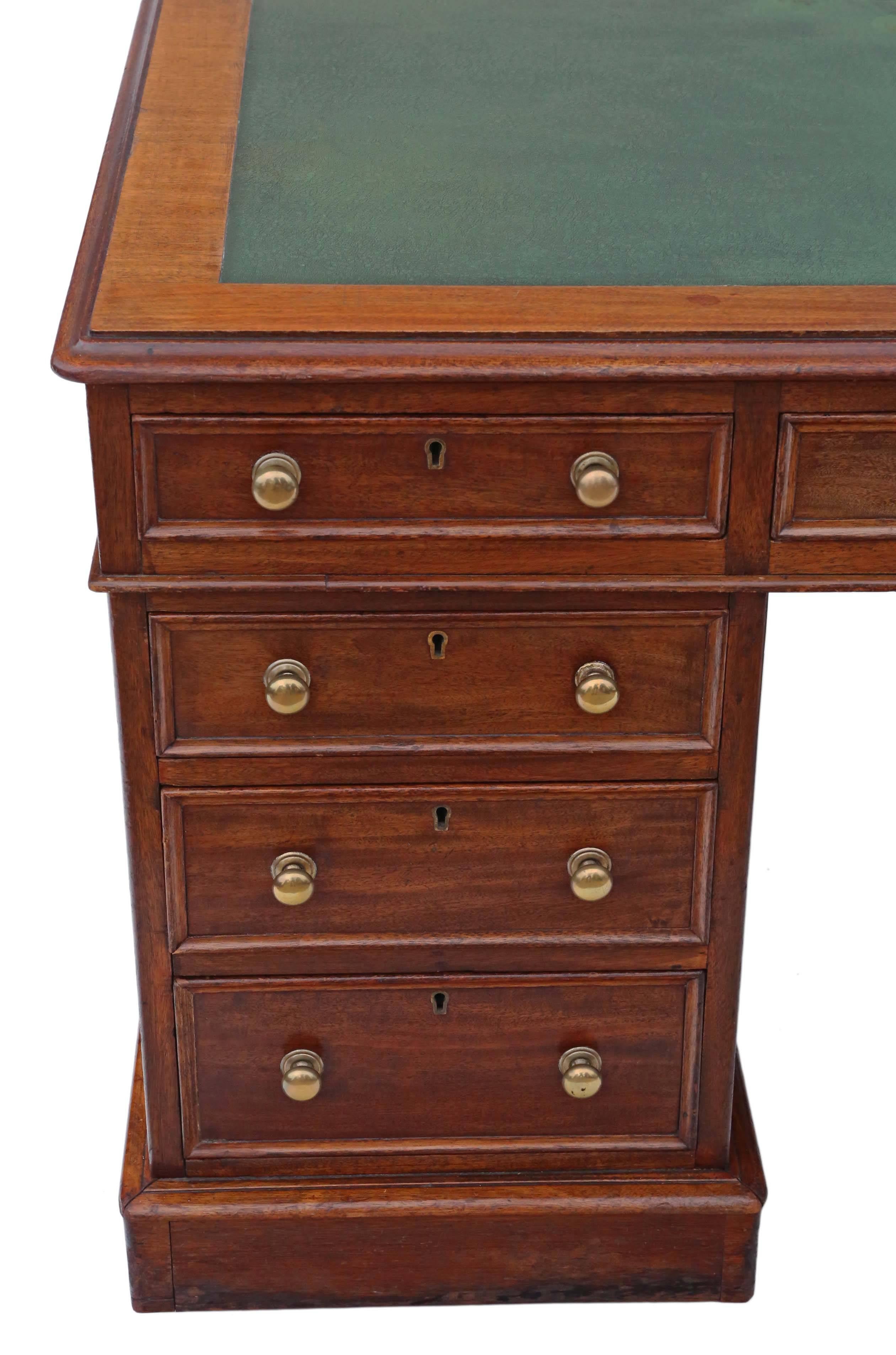 Late 19th Century Antique Quality Large Victorian circa 1890 Mahogany Partner's Desk For Sale