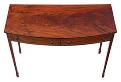 Antique Quality Bow Front Mahogany Desk Writing Table 19th Century and Later