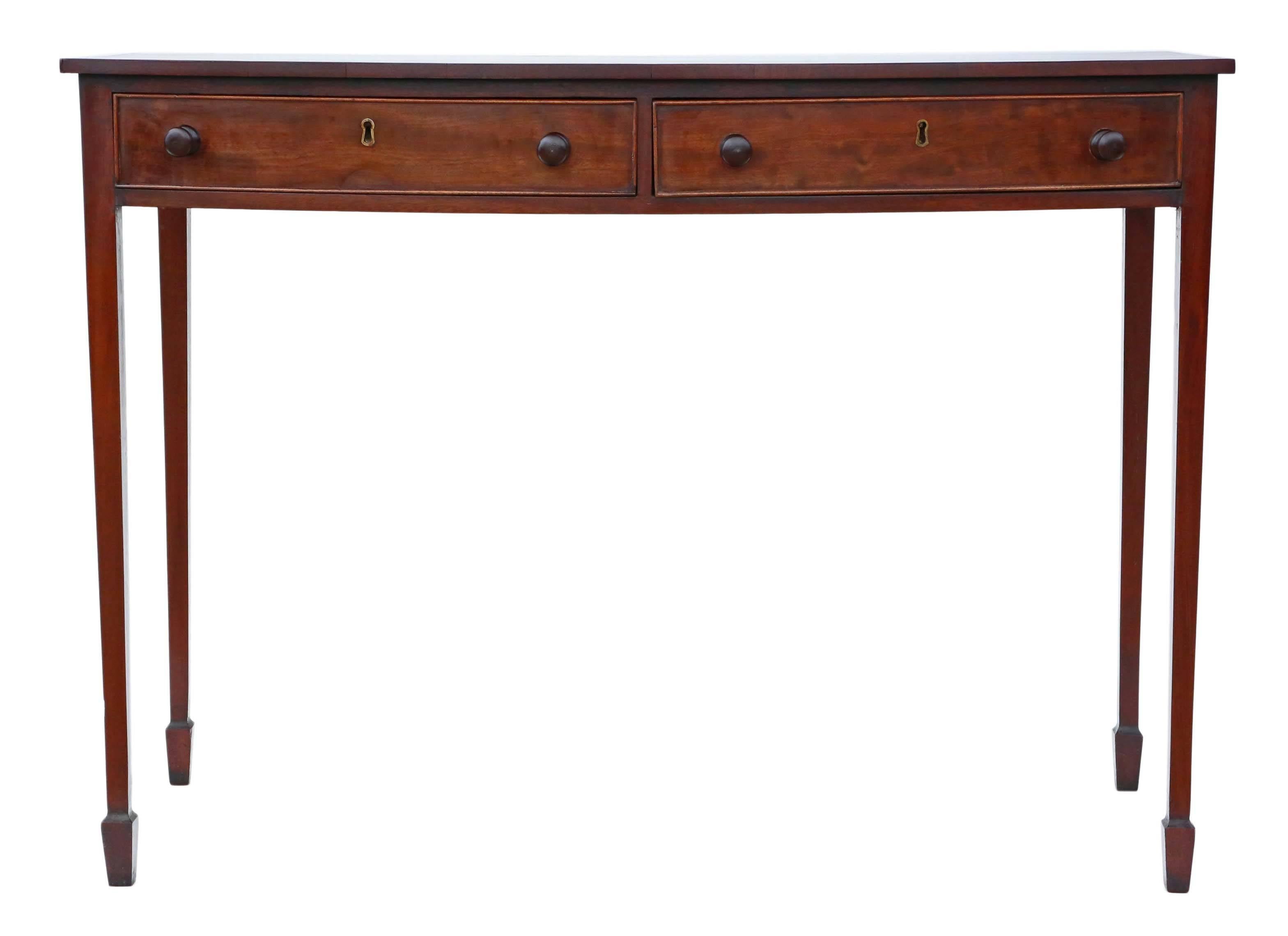 Victorian Antique Quality Bow Front Mahogany Desk Writing Table 19th Century and Later For Sale