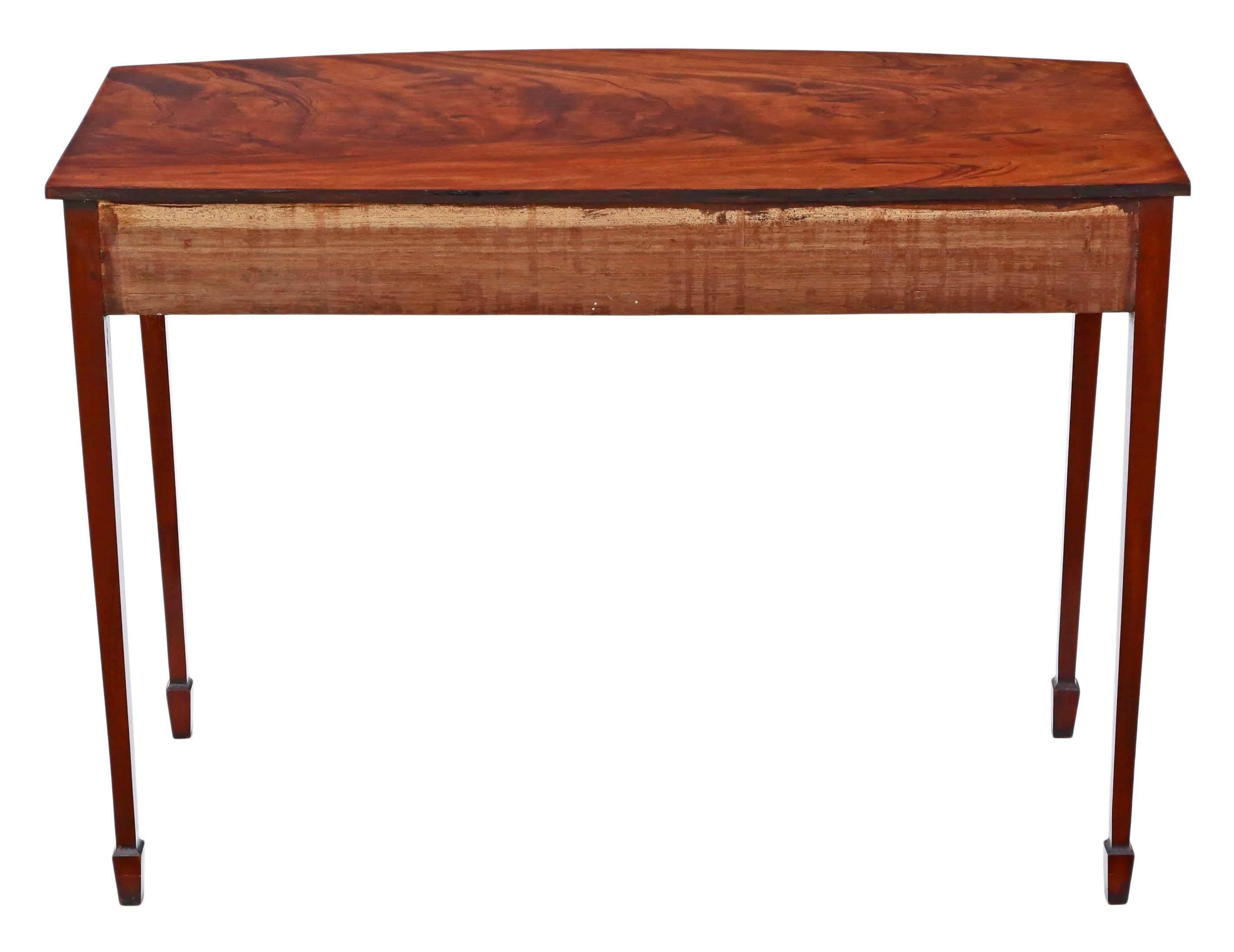 Antique Quality Bow Front Mahogany Desk Writing Table 19th Century and Later For Sale 2