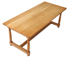 Antique Quality Large Light Oak Refectory Dining Table Kitchen