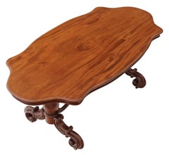 Antique Large Victorian circa 1850 Mahogany Serpentine Centre Loo Dining Table