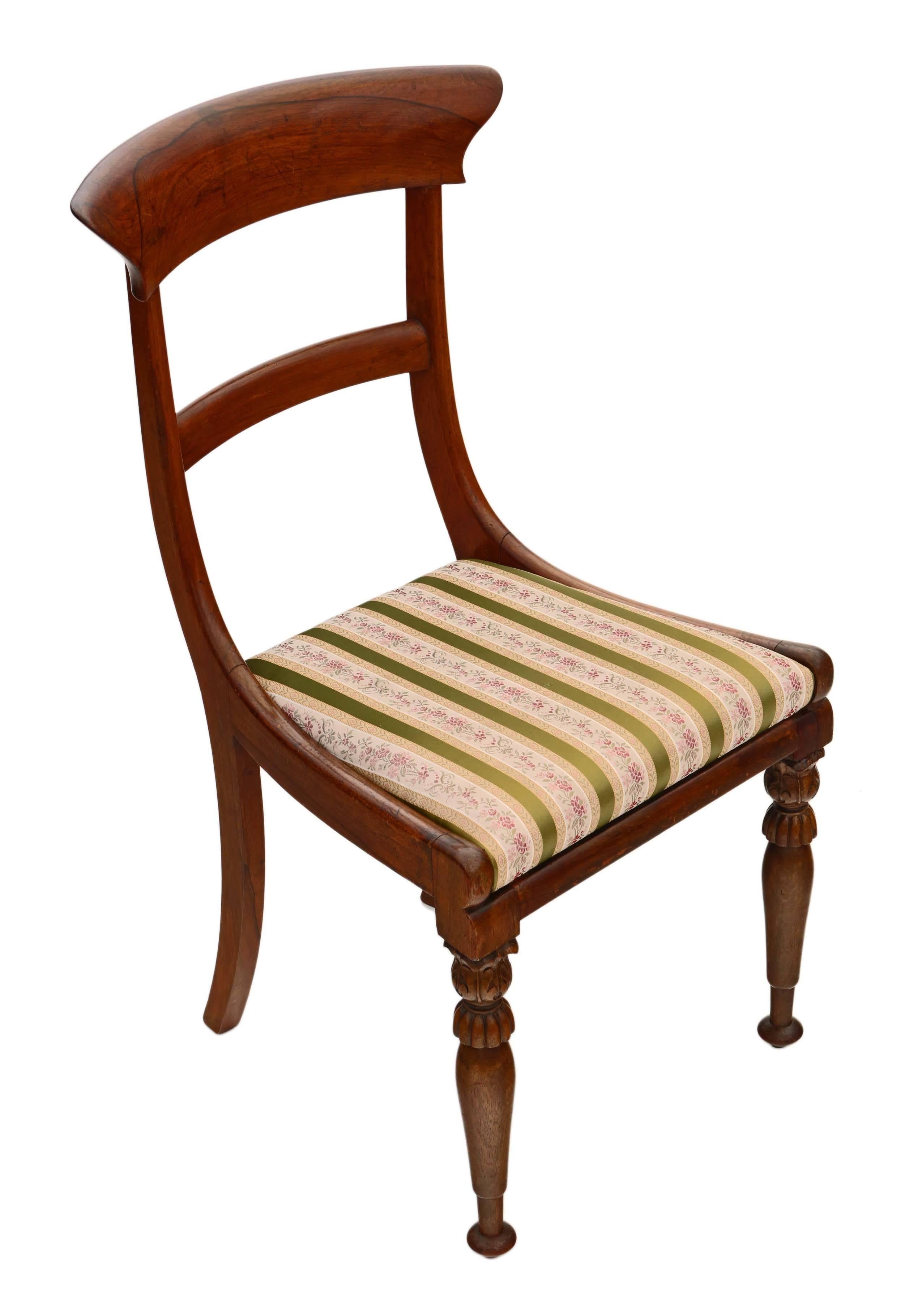 Antique Set of Four Regency, circa 1825 Rosewood Dining Chairs For Sale 2