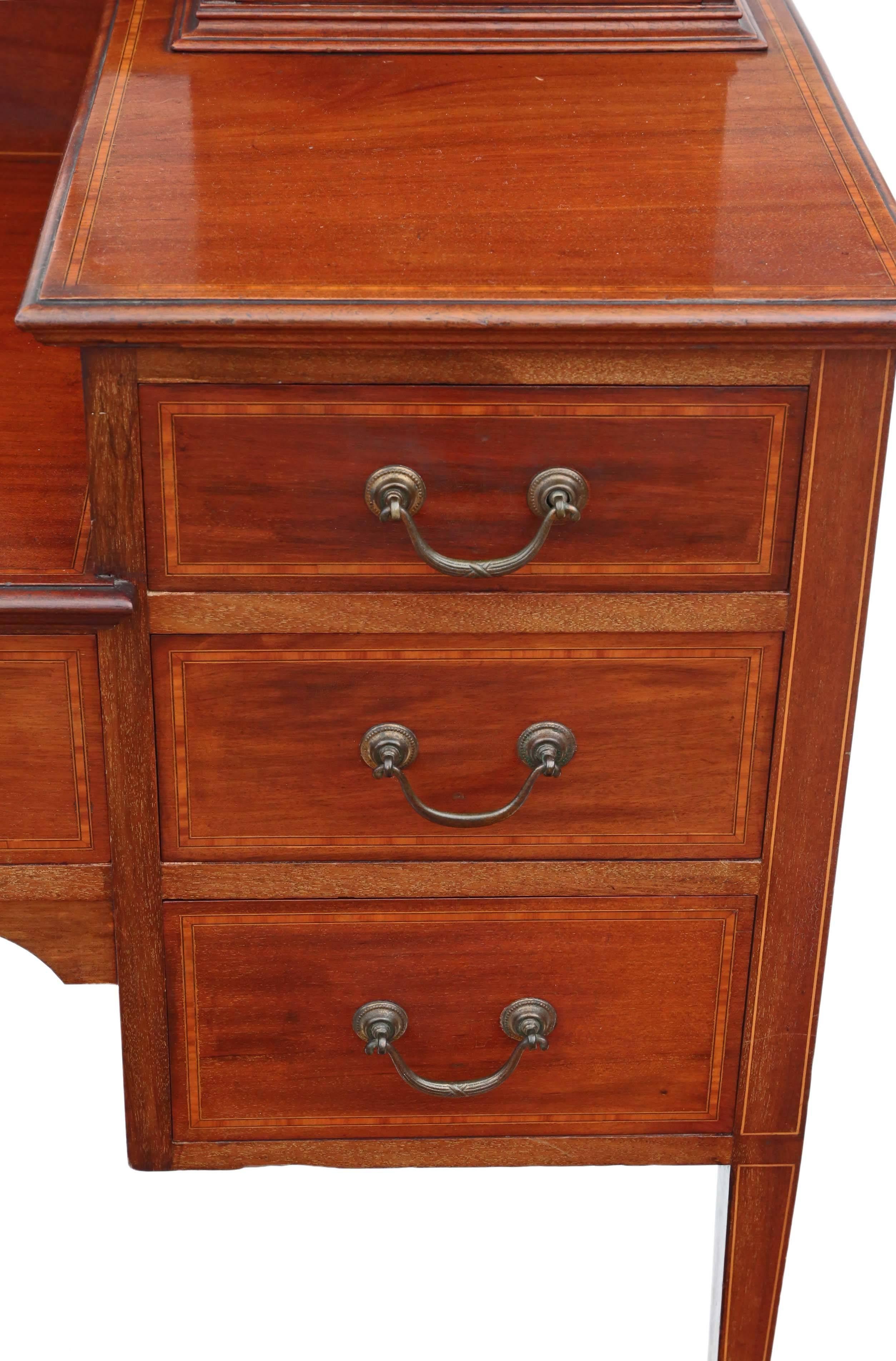 Early 20th Century Antique Quality Large Edwardian Inlaid Mahogany Dressing Table For Sale