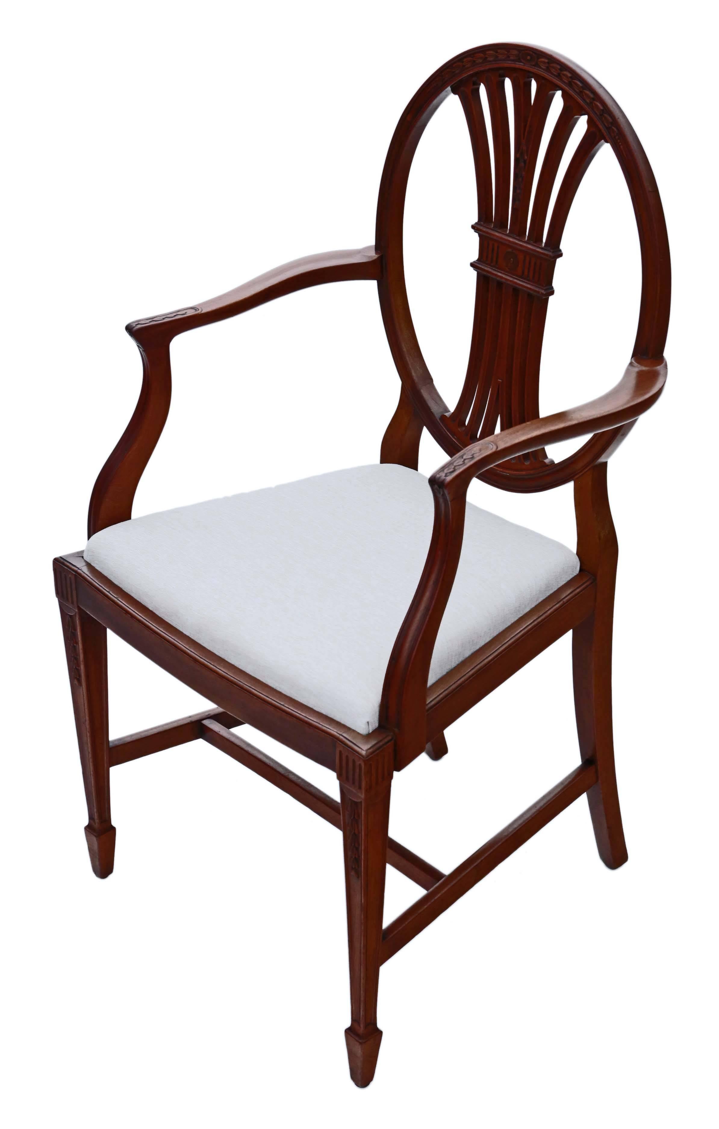 Antique Fine Quality Set of Eight Mahogany Georgian Revival Dining Chairs In Good Condition For Sale In Wisbech, Walton Wisbech
