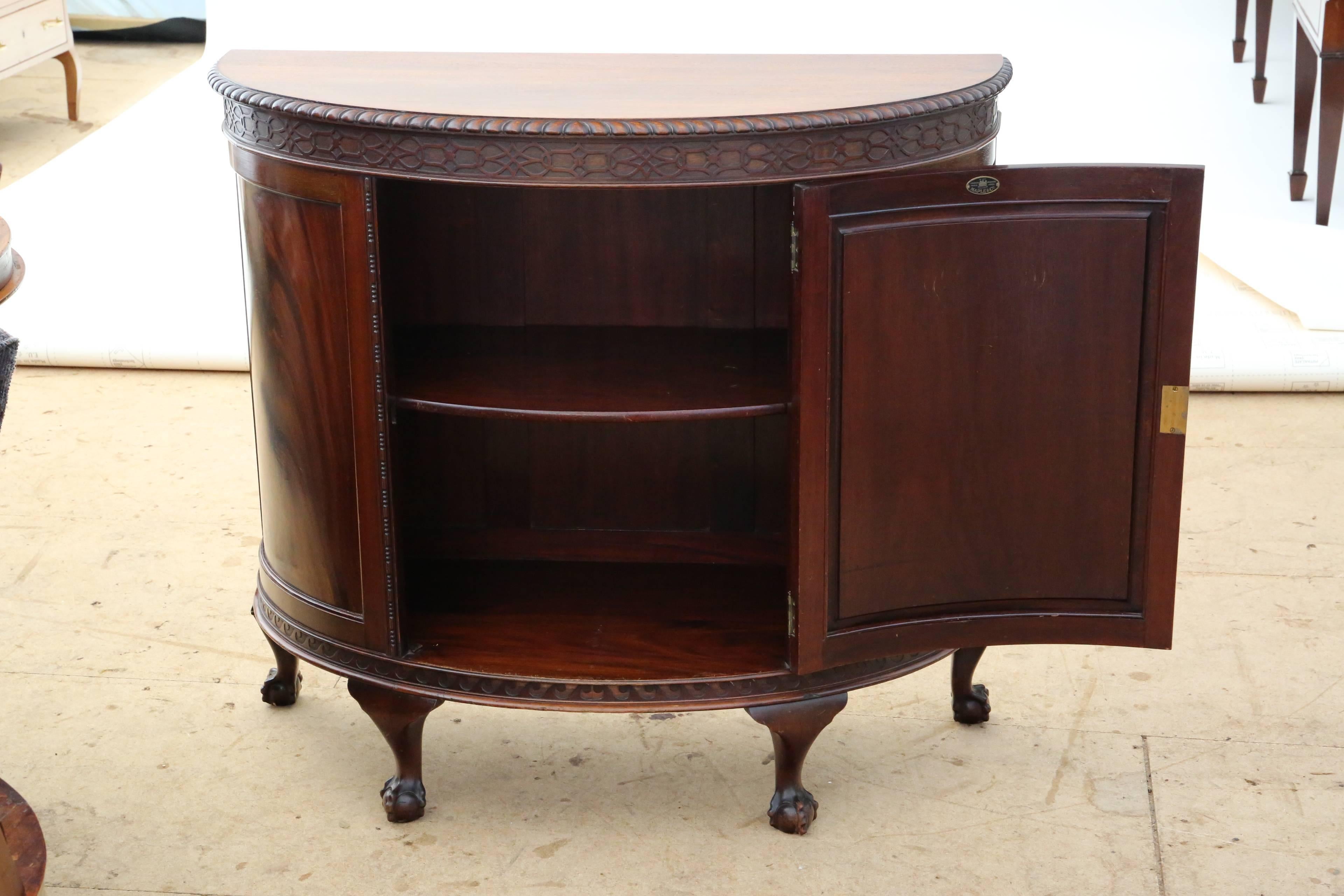 Georgian Antique Maple & Co. Mahogany Sideboard Chiffonier Cupboard Console Table For Sale