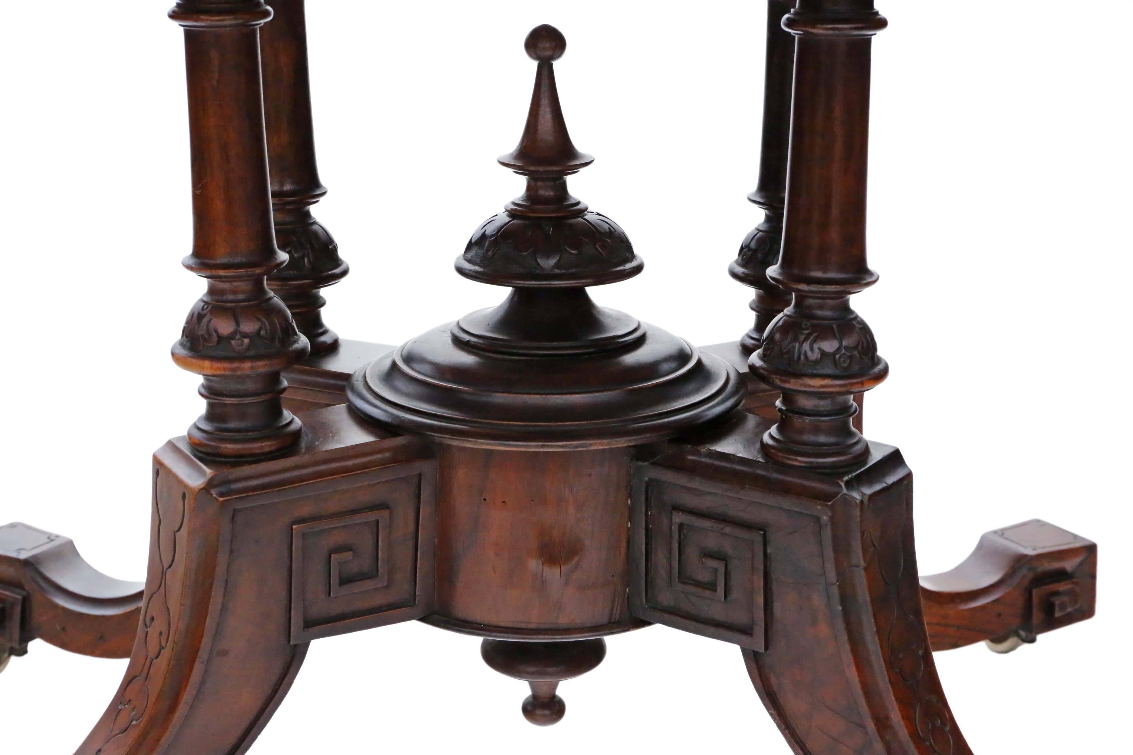 Antique Victorian Aesthetic Burr Walnut Oval Loo Breakfast Table Tilt-Top For Sale 5