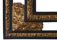 Antique Victorian Ebonized / Gilt Cushion Wall Mirror Overmantel Dutch