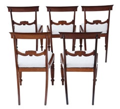 Antique Quality Set of Four William IV Rosewood Bar Back Dining Chairs