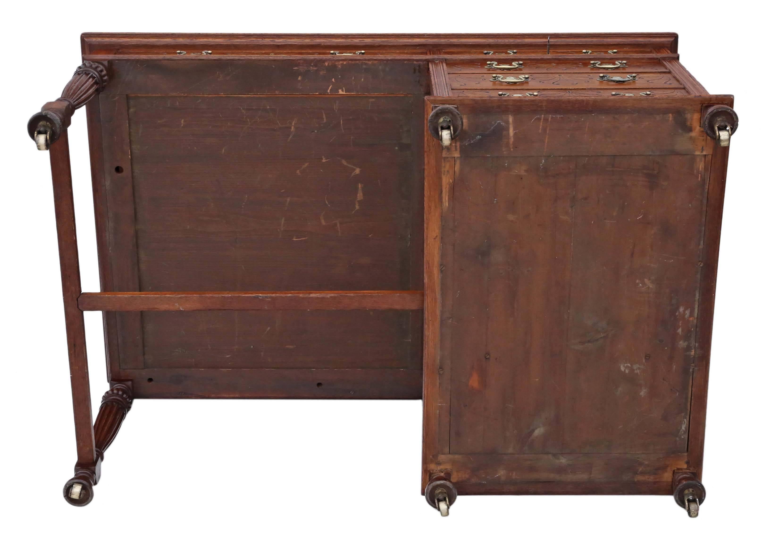 Antique Quality Large Victorian Oak Pedestal Partner's Desk, circa 1900 For Sale 5