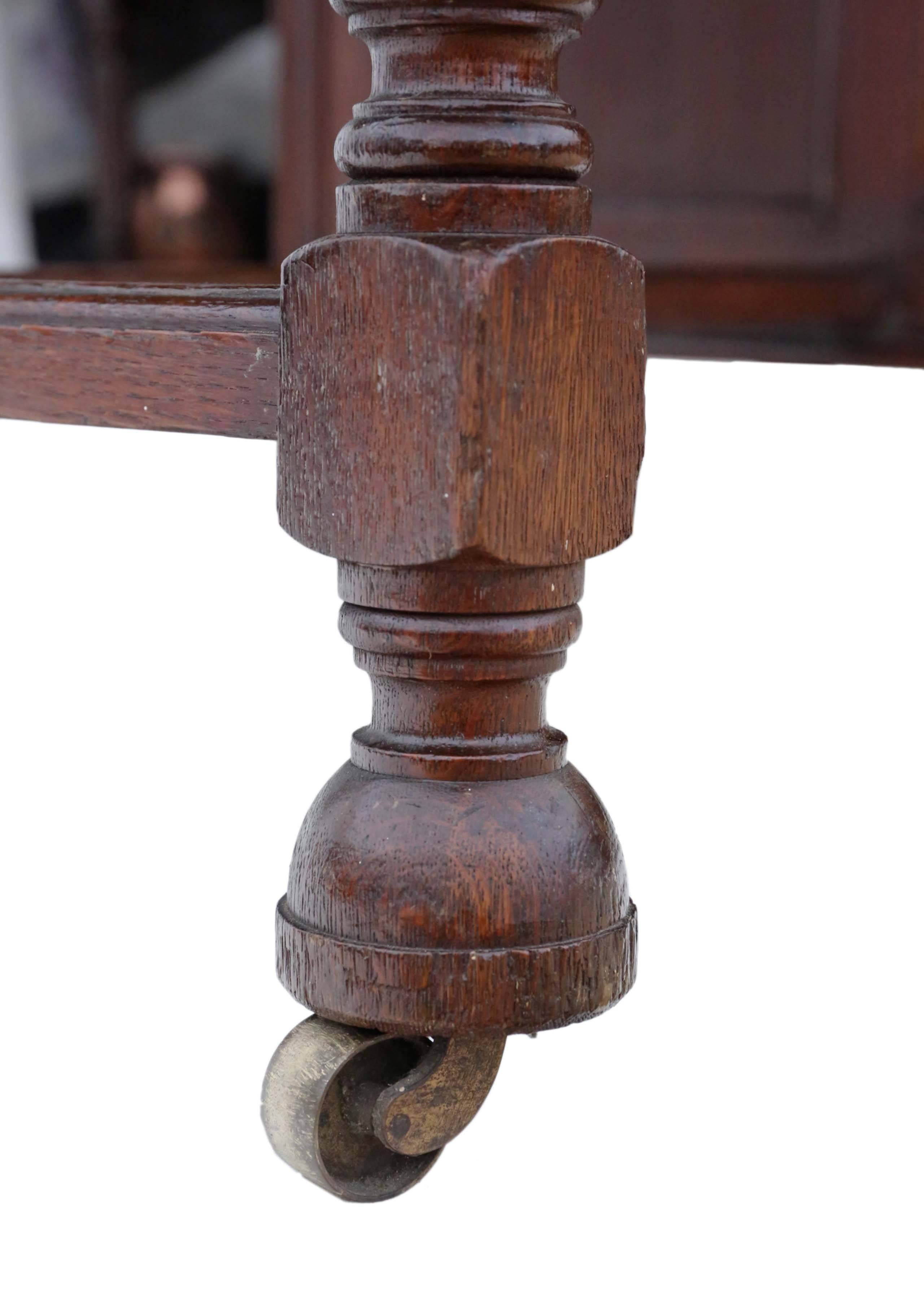 Antique Quality Large Victorian Oak Pedestal Partner's Desk, circa 1900 For Sale 1
