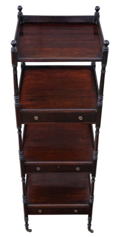 Antique 19th Century Mahogany Display Dumb Waiter Buffet Serving Table