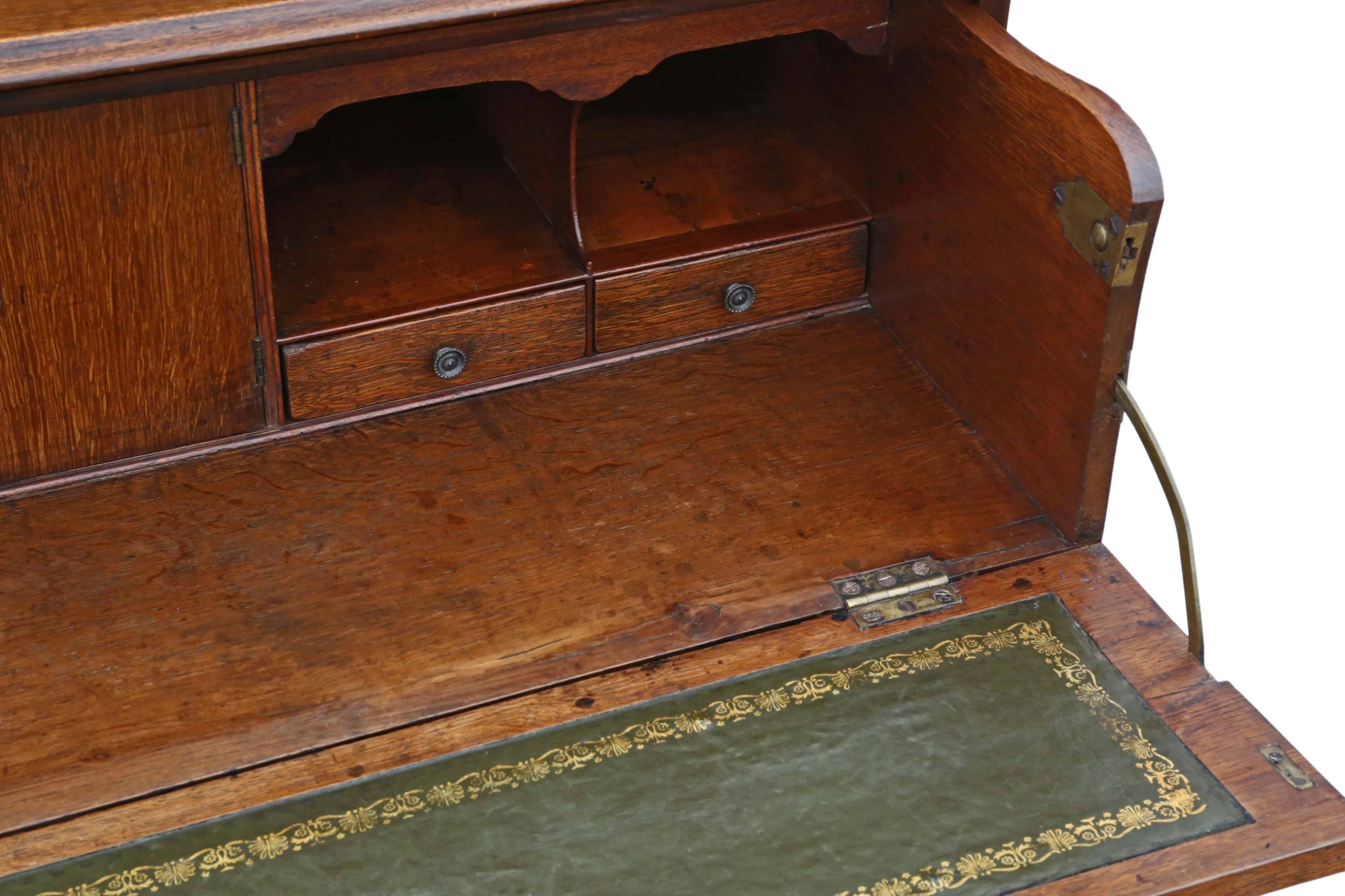 Antique Georgian Regency Elm Secretaire Desk Writing Chest of Drawers In Good Condition For Sale In Wisbech, Walton Wisbech