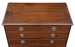 Antique Georgian Regency Elm Secretaire Desk Writing Chest of Drawers