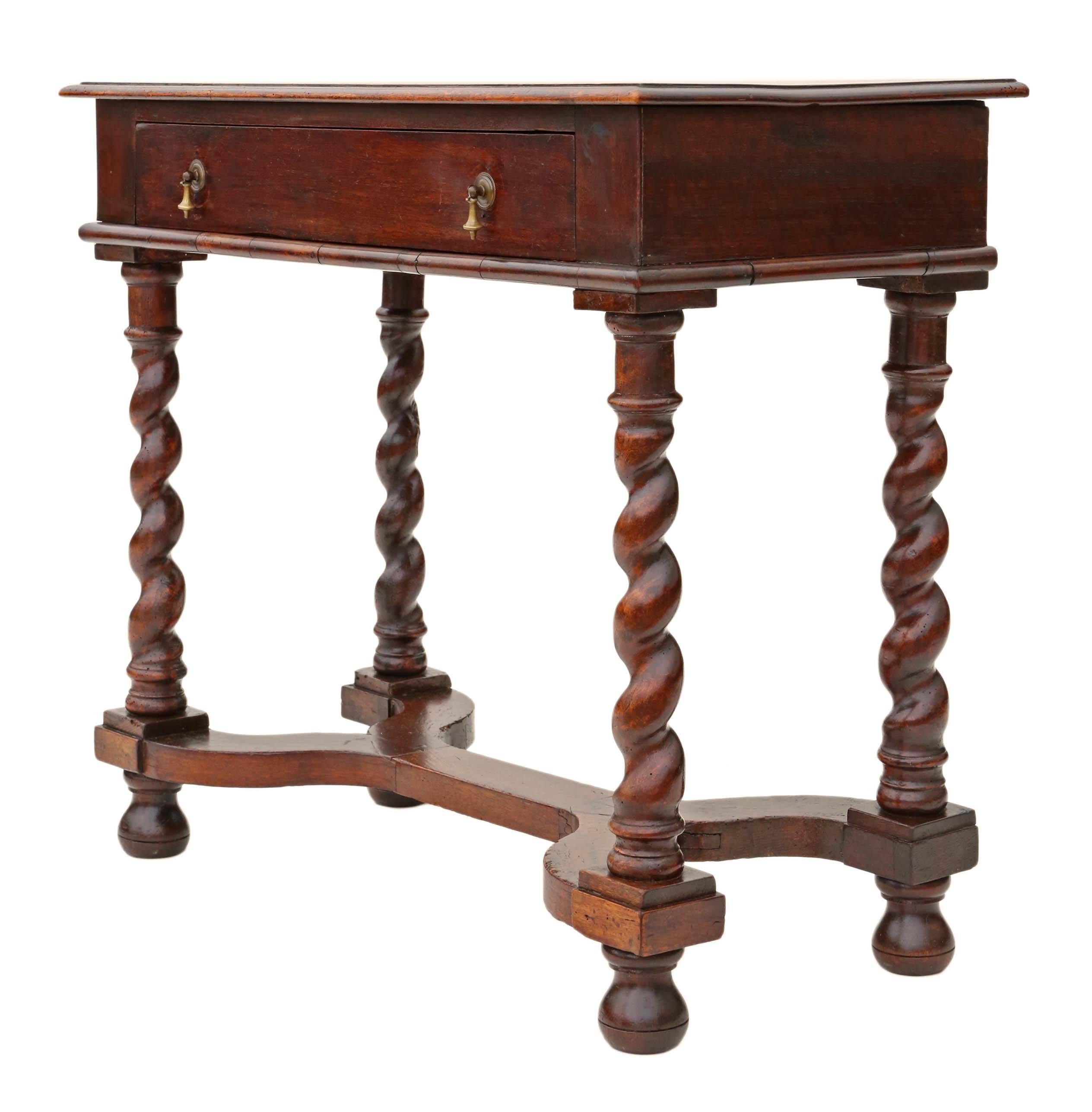 Antique Georgian Walnut and Fruitwood Desk Writing Side Table, 18th Century For Sale 3