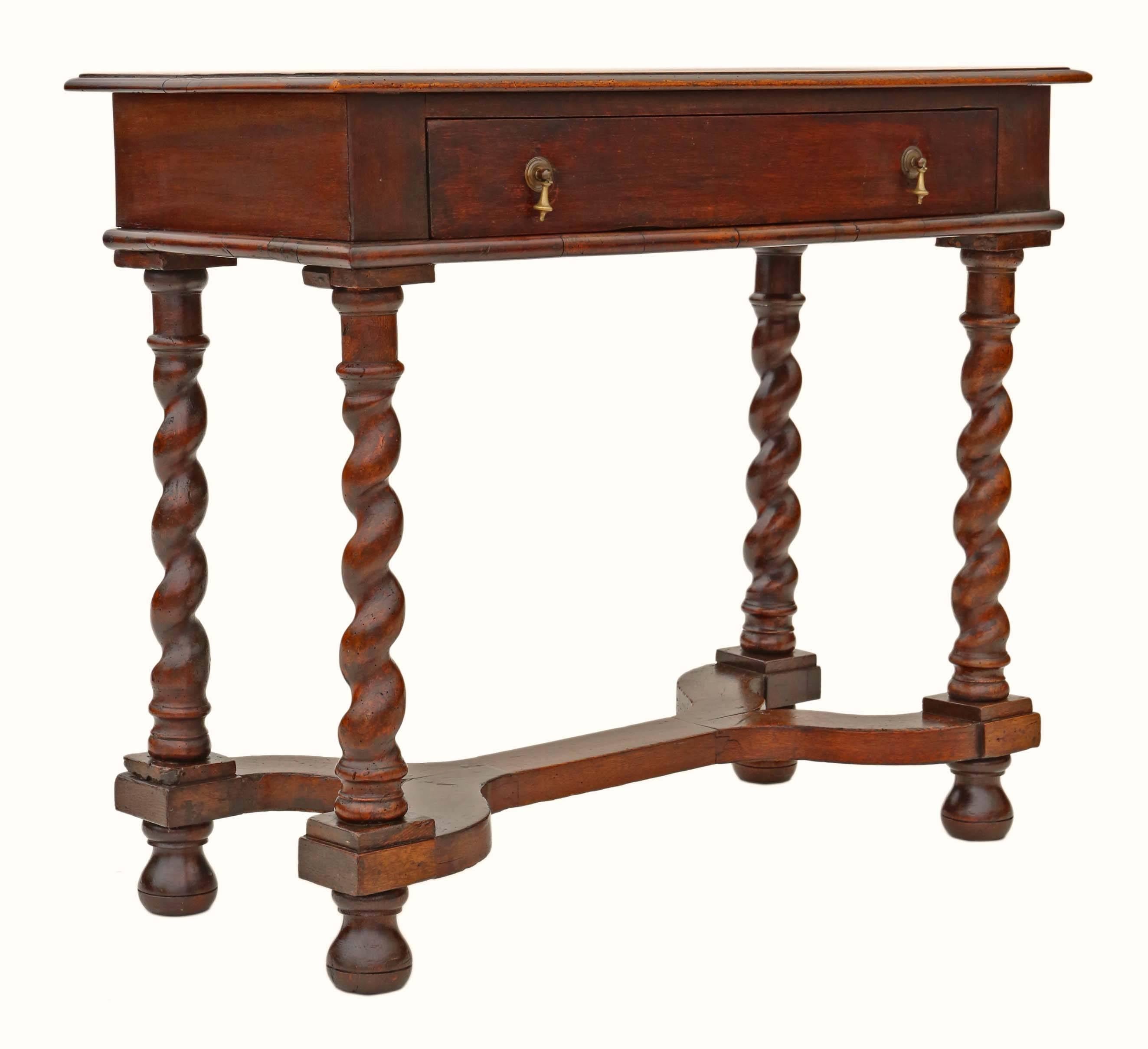 Antique Georgian Walnut and Fruitwood Desk Writing Side Table, 18th Century For Sale 4