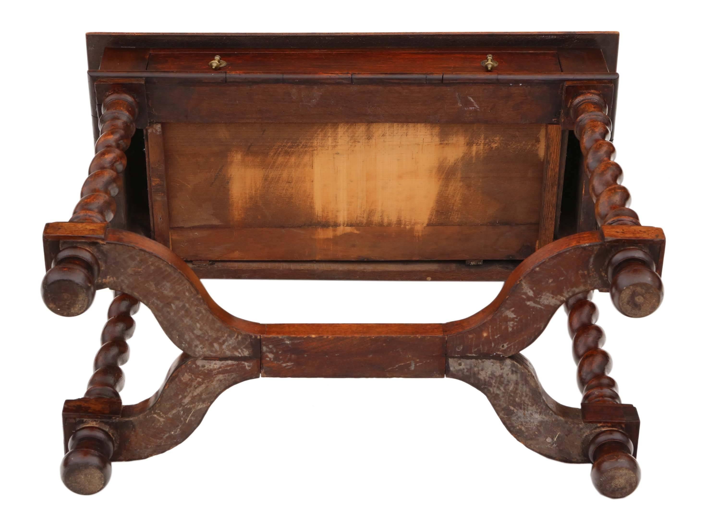 Antique Georgian Walnut and Fruitwood Desk Writing Side Table, 18th Century For Sale 5