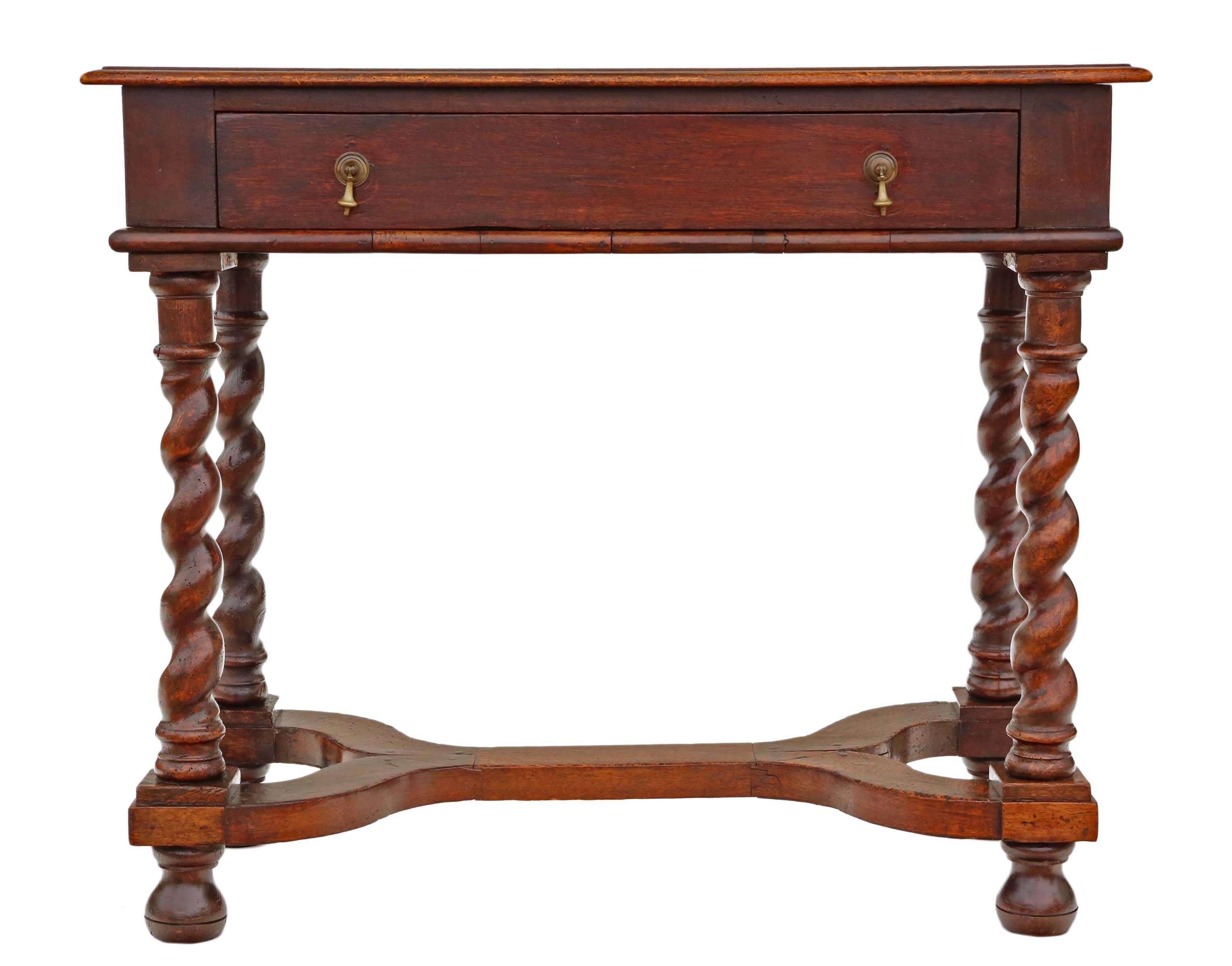 Antique Georgian Walnut and Fruitwood Desk Writing Side Table, 18th Century In Good Condition For Sale In Wisbech, Walton Wisbech