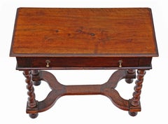 Antique Georgian Walnut and Fruitwood Desk Writing Side Table, 18th Century