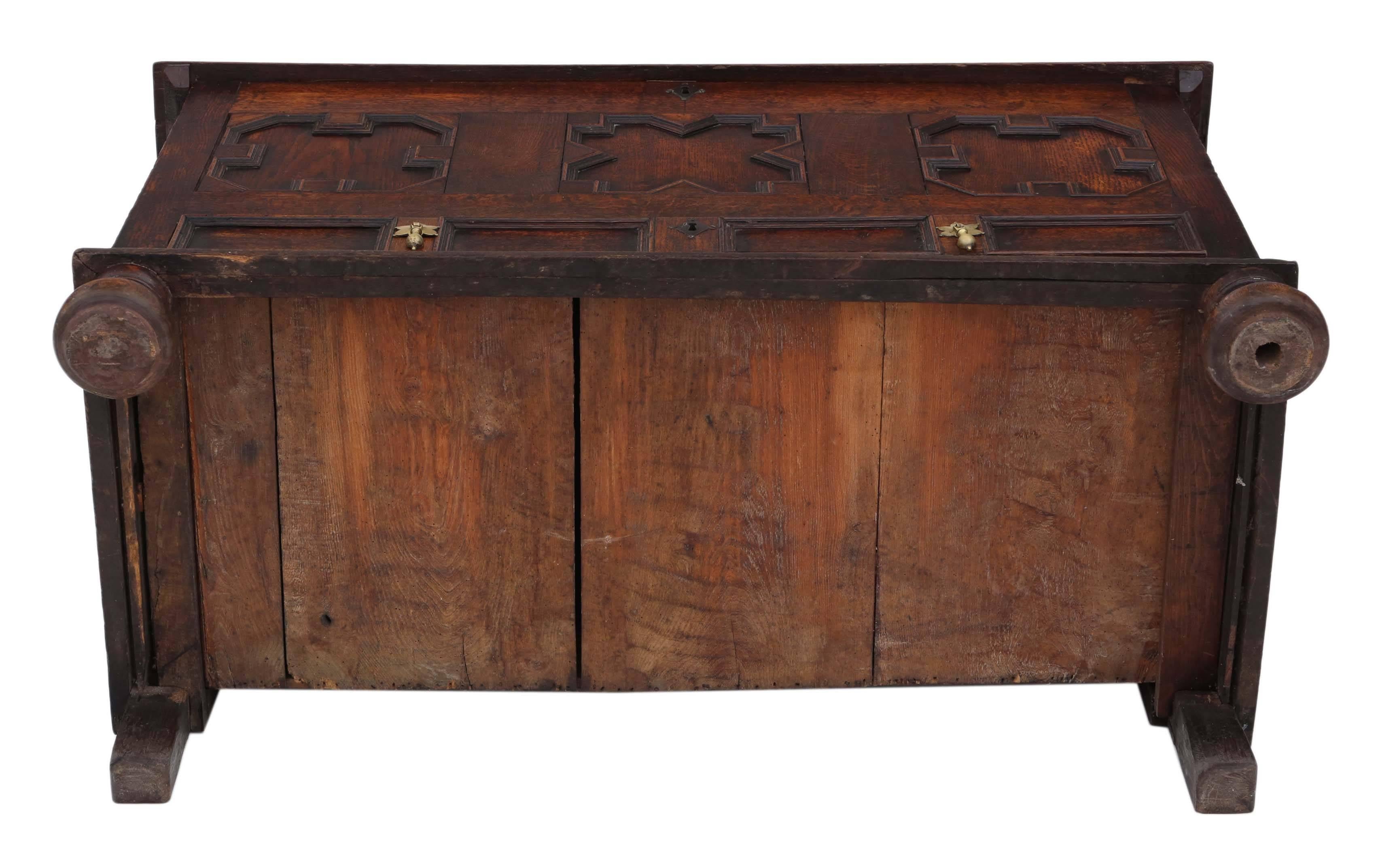 18th Century Georgian Oak Coffer or Mule Chest For Sale 6