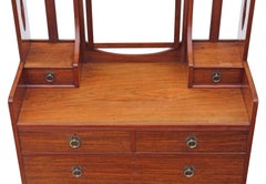 Antique Victorian Quality Inlaid Walnut Dressing Table Art Nouveau, circa 1900