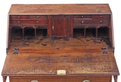 Antique Georgian 18th Century Crossbanded Oak Bureau Desk Writing Table