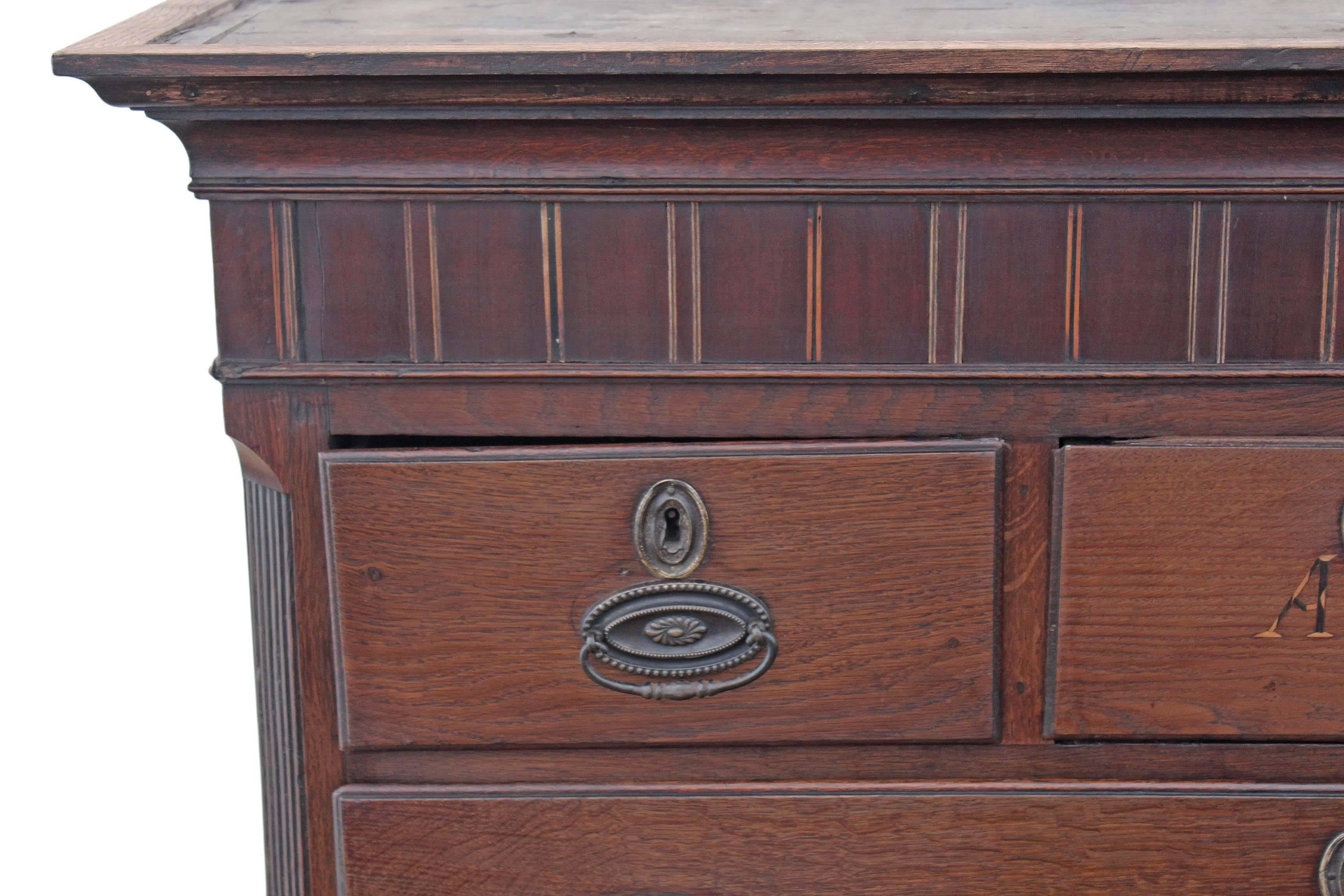 British Antique Georgian 18th Century Oak Country Tallboy Chest on Chest of Drawers For Sale
