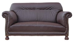 Antique Quality Late Victorian Leather Two-Seat Sofa, circa 1900