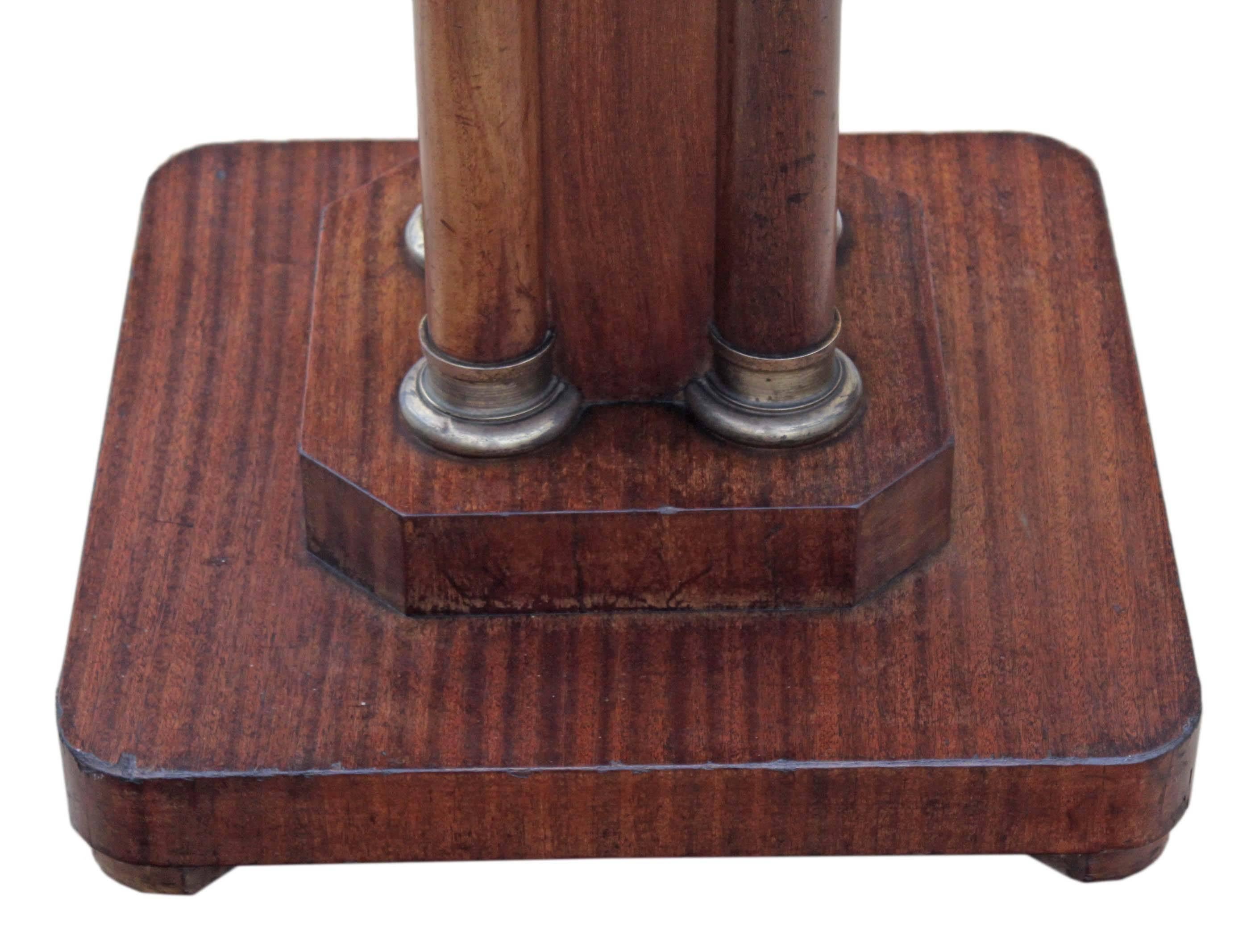British Art Deco 20th Century Mahogany Centre Window Side Lamp Supper Table Pedestal For Sale