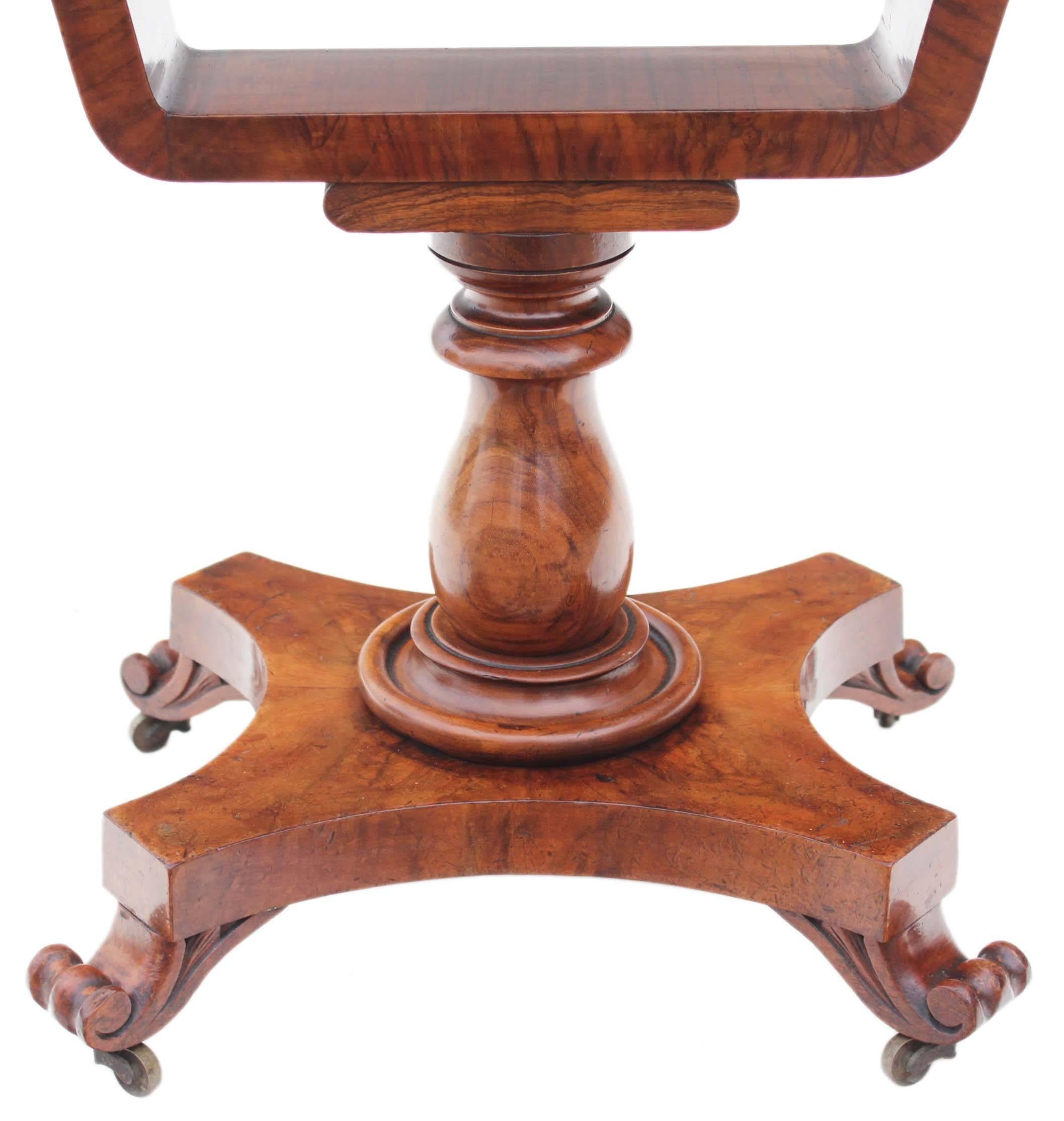 British Antique Victorian 19th Century Walnut Games Work Side Sewing Table Box For Sale