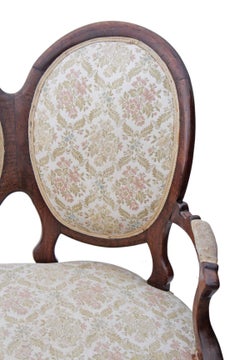 Antique Large Victorian Edwardian Walnut Chaise Longue or Settee