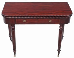 Antique Quality Victorian Mahogany 19th Century Folding Card Tea Table Console