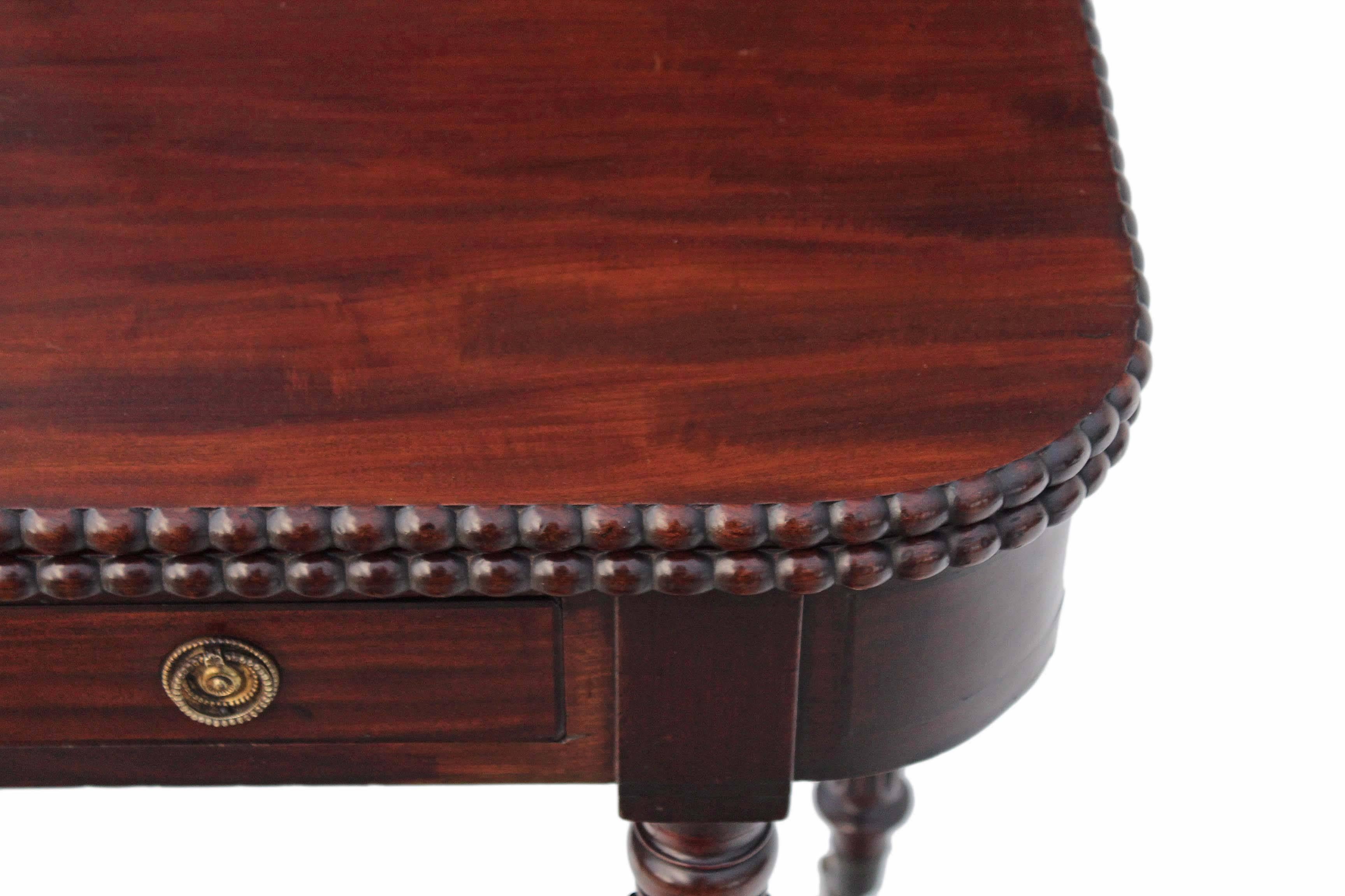 Antique Quality Victorian Mahogany 19th Century Folding Card Tea Table Console For Sale 3