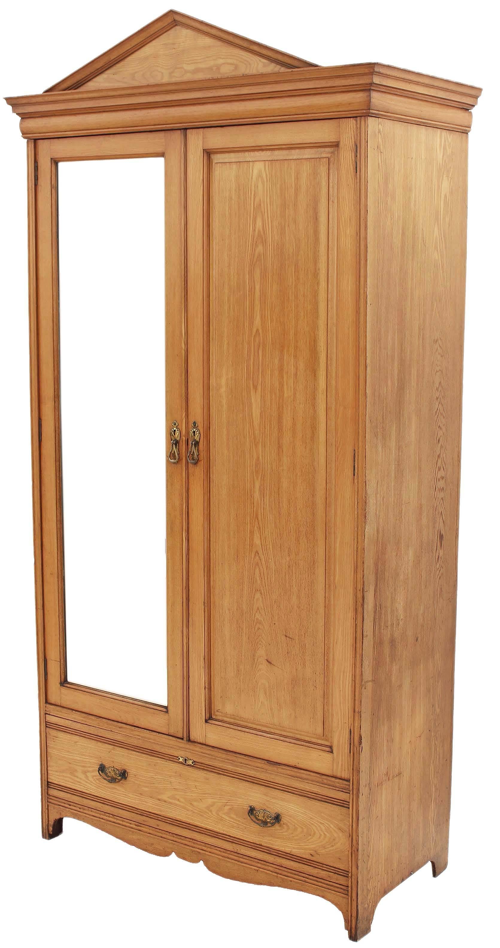 Late Victorian Antique Large Quality Gothic Victorian 19th Century Ash Oak Armoire Wardrobe For Sale