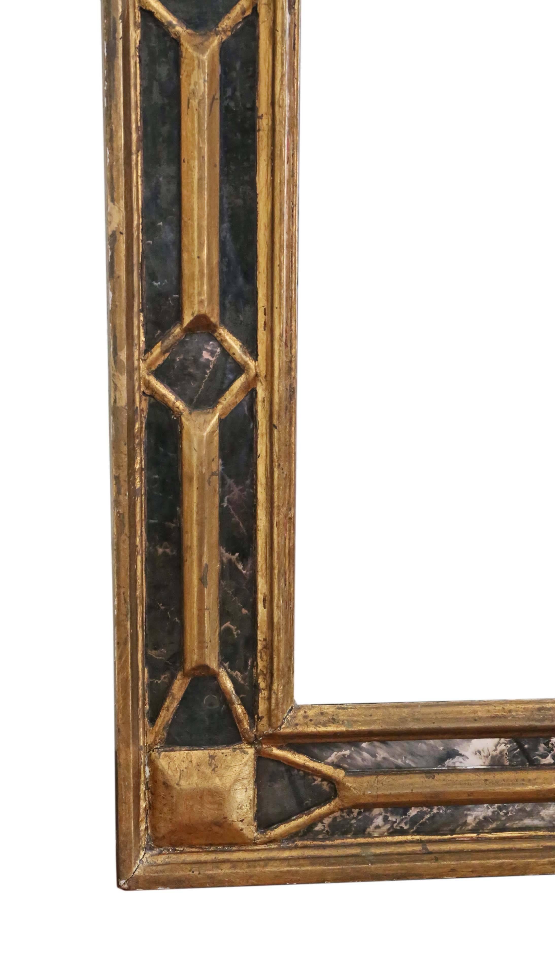 British Antique Large Quality Victorian Full Length Gilt Hall Wall Mirror For Sale