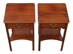 Antique Pair of Georgian Mahogany Bedside or Lamp Tables Redman and Hales