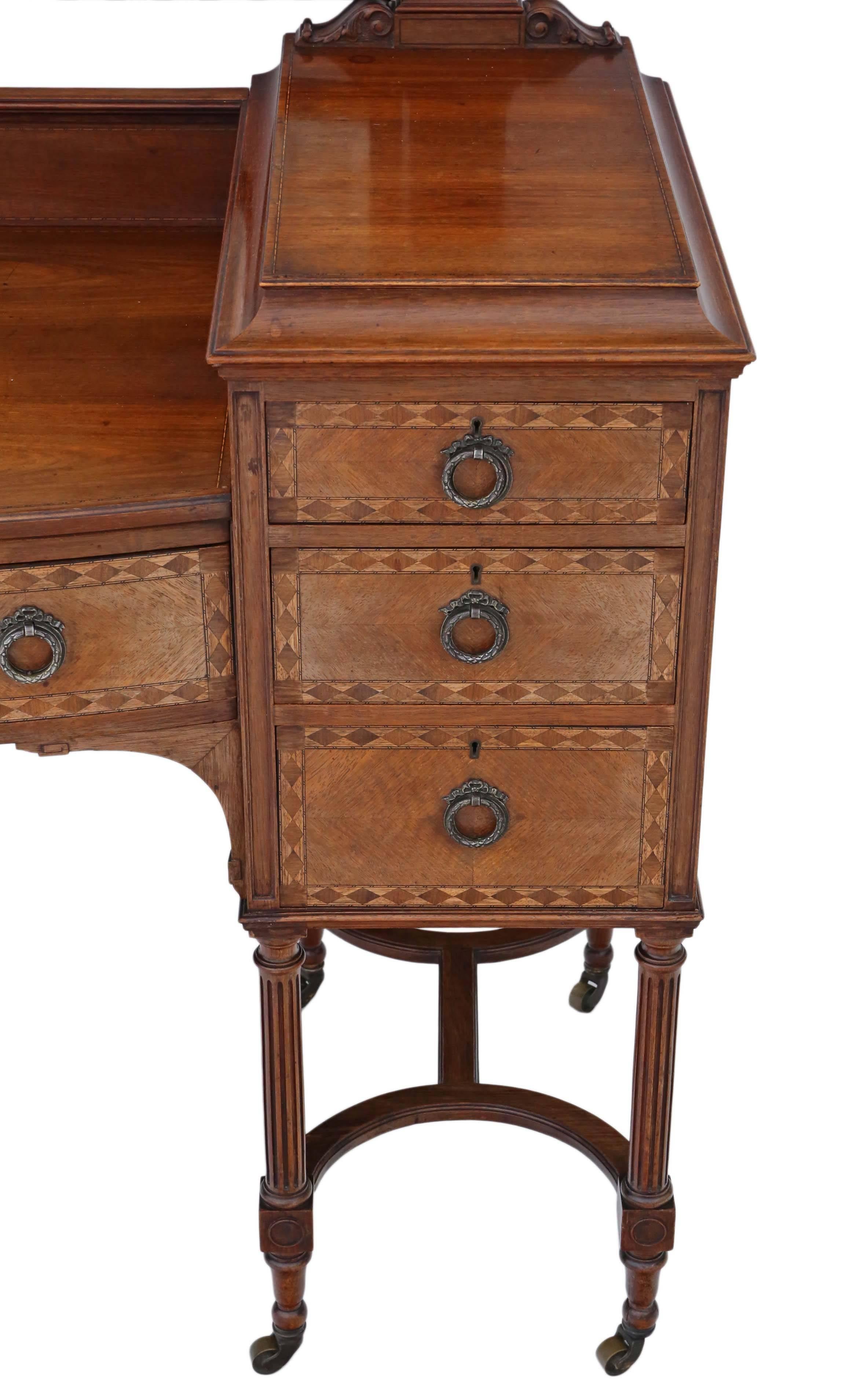 Inlay Antique Quality Edwardian circa 1900-1910 Inlaid Rosewood Dressing Table For Sale