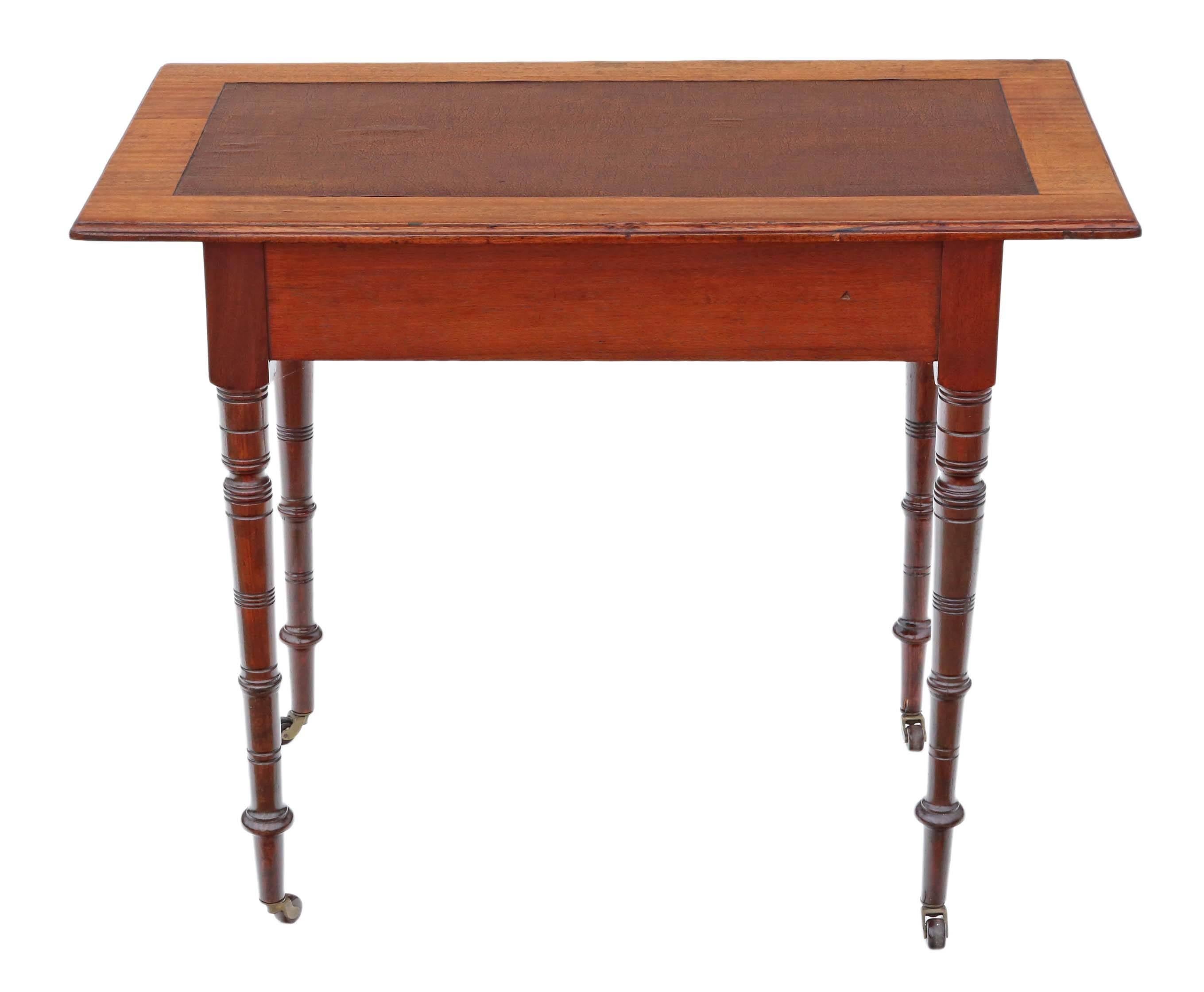 Antique Late Victorian circa 1900 Mahogany Desk or Writing Table 4