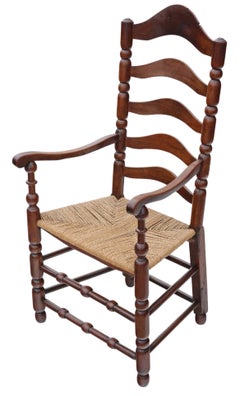 Antique Georgian 18th Century Fruitwood High Back Elbow Desk Chair Carver