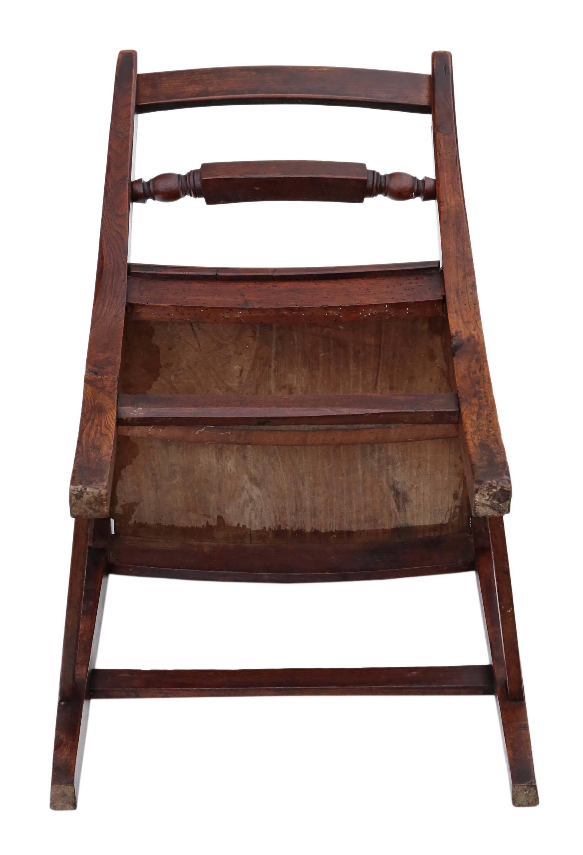 Antique Quality Georgian circa 1800 Elm Elbow Desk Chair For Sale 1