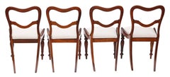 Antique Quality Set of Four William IV Rosewood Balloon Back Dining Chairs